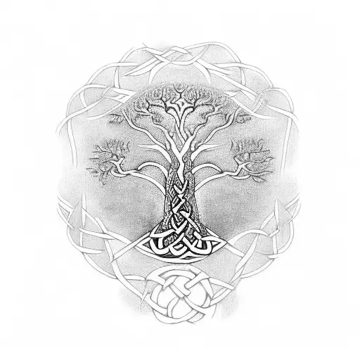 celtic, tree of life,  yhwh tattoo design idea