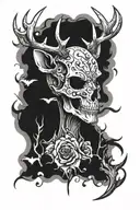 skull deer head tattoo design idea