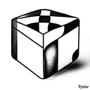 chess board cube tattoo design idea