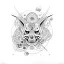 cadellac with 70s style tattoo design idea