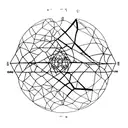 A minimalist tattoo of a tree made up of mathematical symbols and neural network connections, reflecting the client's interests in nature and technology tattoo design idea