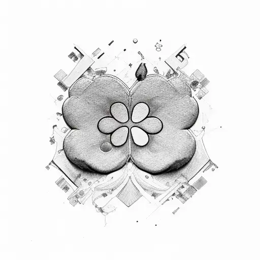 borderline personality disorder and four leaves clover with the stem tattoo design idea