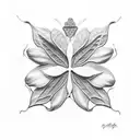 bpd and four leaves clover with the stem tattoo design idea