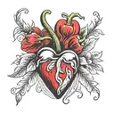bleeding heart tattoo design idea
