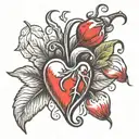 bleeding heart tattoo design idea