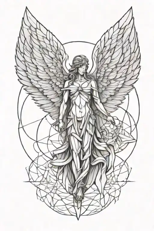 Biblical angel tattoo design idea