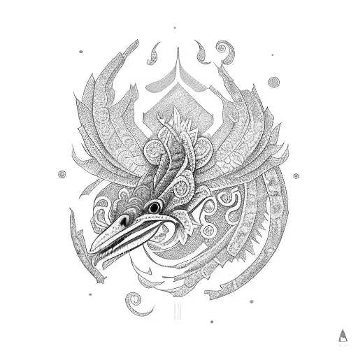 Quetzalcóatl With cempasúchil flowers tattoo design idea