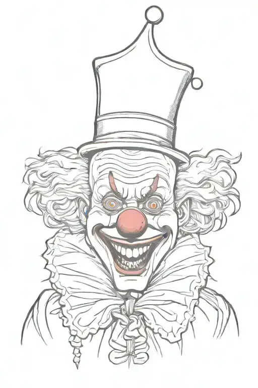 clown who is afraid to show his emotions representing mental tattoo design idea