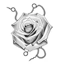 Incorporate realistic prison elements like bars and barbed wire into a traditional rose vine tattoo, symbolizing the attorney's commitment to fighting for justice tattoo design idea