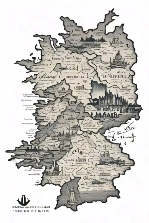 United states and Germany map outline tattoo design idea