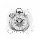 A thought-provoking tattoo of a clock melting into a pile of money, representing the transient nature of time and the fleeting value of wealth. tattoo design idea