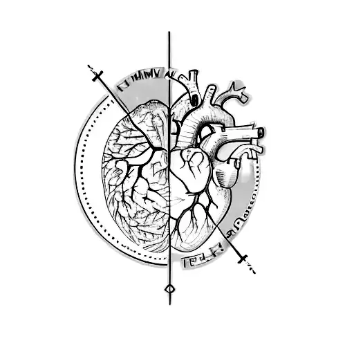 a human heart tattoo design idea
