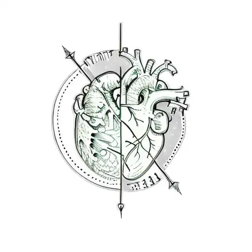 a human heart tattoo design idea