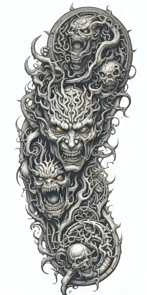 inner demons tattoo design idea