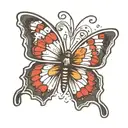 butterfly with footprint tattoo design idea