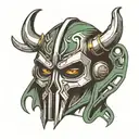 mf doom mask tattoo design idea