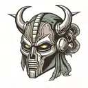 mf doom mask tattoo design idea