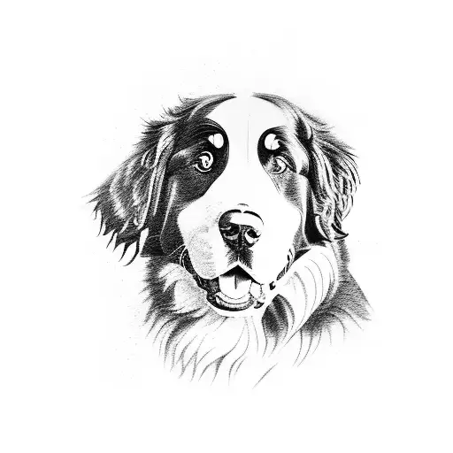 bernese mountain dog tattoo design idea