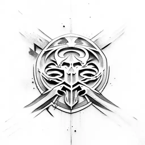 assassin's Creed Valhalla and black flag  tattoo design idea