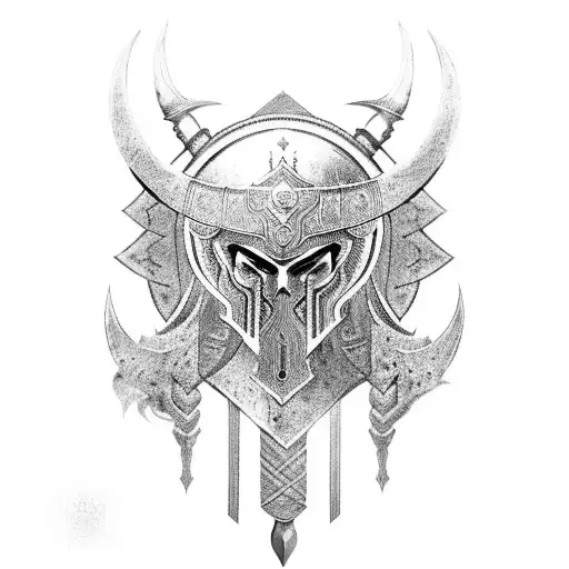 arabic warrior tattoo design idea