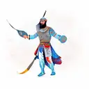 arabic warrior tattoo design idea