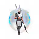 arabic warrior tattoo design idea