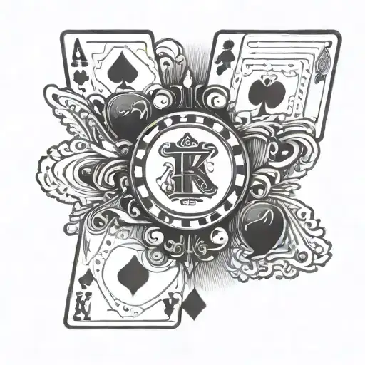 poker and casino simple tattoo design idea