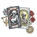 binding of isaac tarot card with lovers on it tattoo design idea