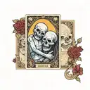 binding of isaac tarot card with lovers on it tattoo design idea