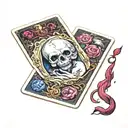 binding of isaac tarot card with lovers on it tattoo design idea