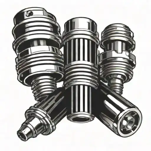 piston rods spark plugs tattoo design idea