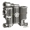 piston rods spark plugs tattoo design idea