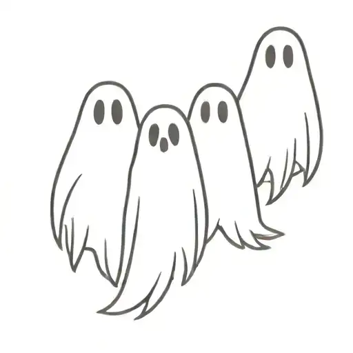 ghosts looking cute but insane tattoo design idea