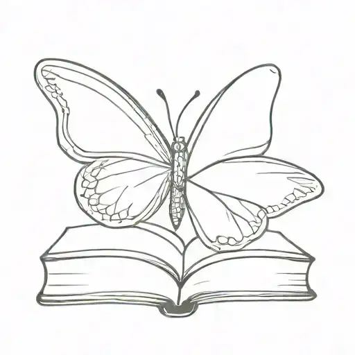 half butterfly half books tattoo design idea