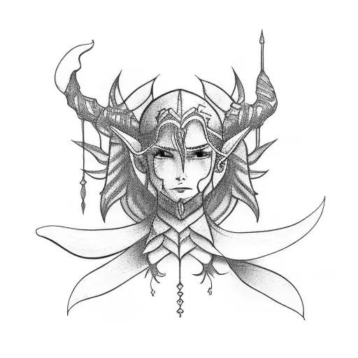 Elf tattoo design idea