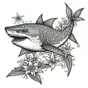 requin and edelweiss tattoo design idea