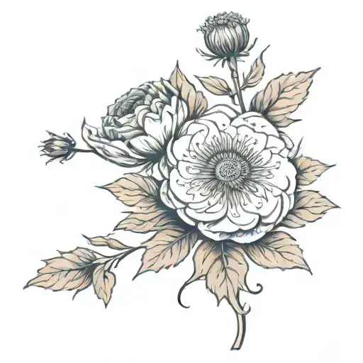 postage stamp tattoo image within stamp to be a dandelion and rose next to each other  tattoo design idea
