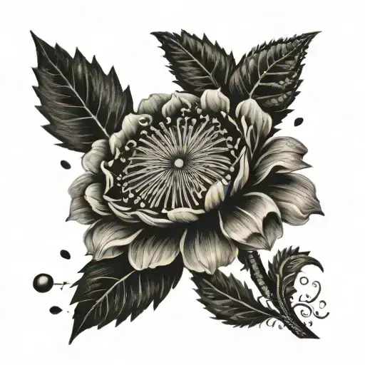 postage stamp tattoo image within stamp to be a dandelion and rose next to each other  tattoo design idea