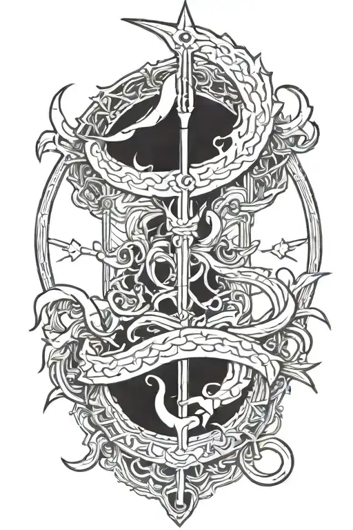 shiv trident tattoo design idea