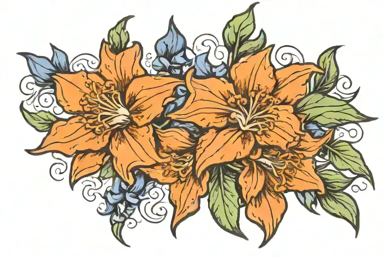 larkspur flower tattoo design idea