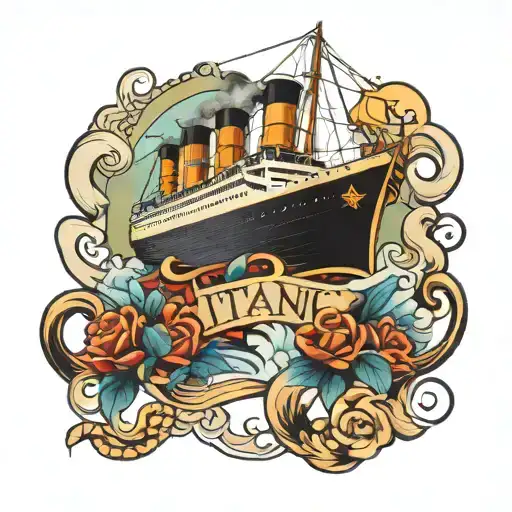 titanic present day tattoo design idea