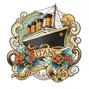 titanic present day tattoo design idea