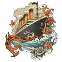 titanic present day tattoo design idea