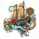 titanic present day tattoo design idea