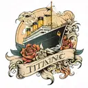 titanic present day tattoo design idea