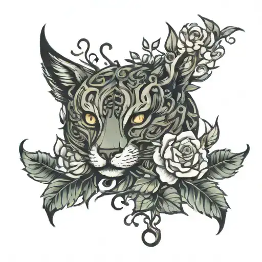 wife dark forest tattoo design idea