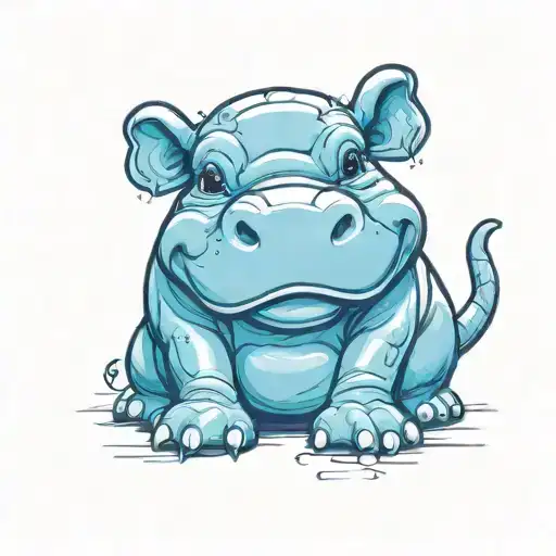 baby hippo tattoo design idea
