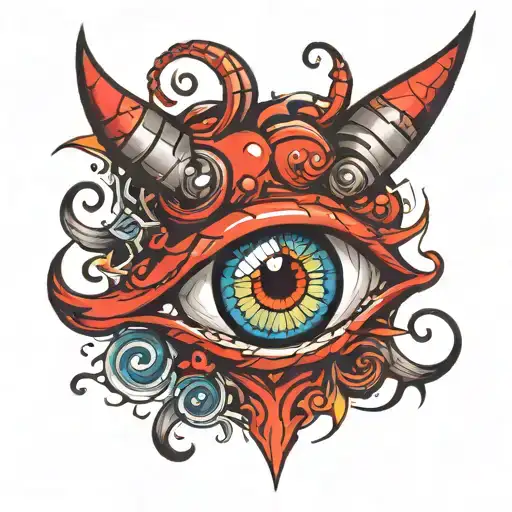 devil eye tattoo design idea