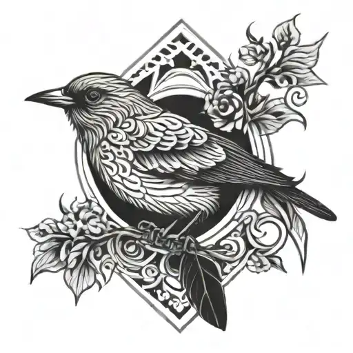 Symmetrical Bird tattoo design idea