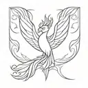 Symmetrical Phoenix tattoo design idea